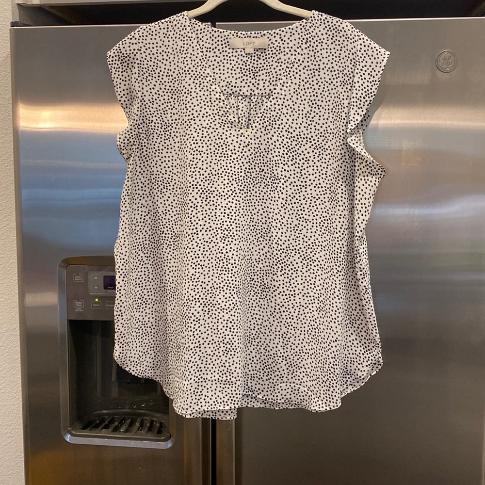 Loft black and white blouse